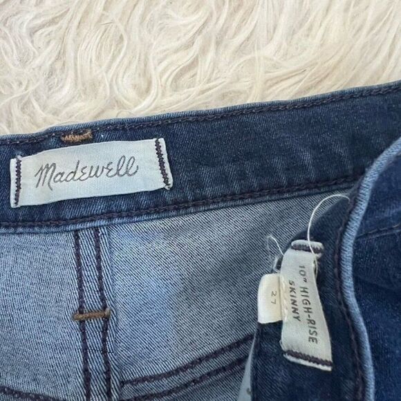 Madewell 10" High Waist Cotton Stretch Denim Skinny Jeans Button Front Size 27 - Picture 8 of 10